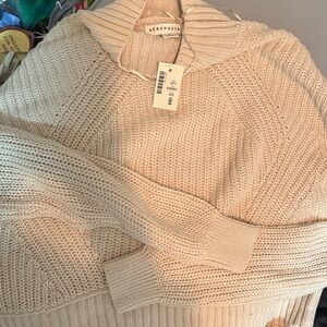 NWT Aeropostale Women's Beige Cowl Neck Sweater